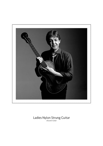 Paul McCartney with hisLadies' Nylon-Strung Guitar fine art print