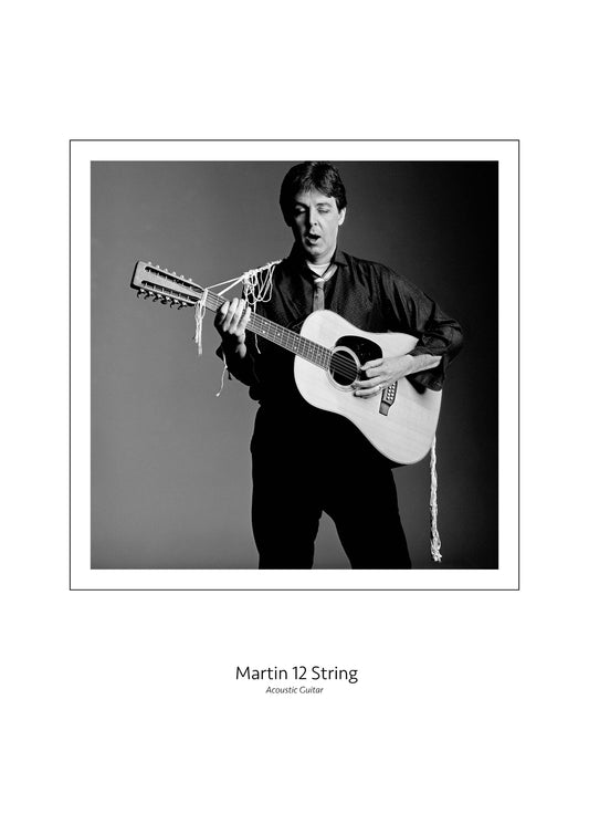 Paul McCartney with his Martin 12-String Fine art print