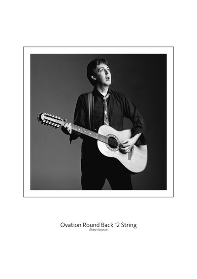 Paul McCartney with his Ovation Round Back 12-String fine art print