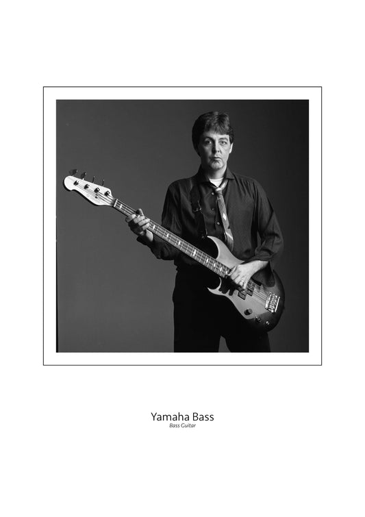Paul McCartney with his Yamaha Bass fine art print