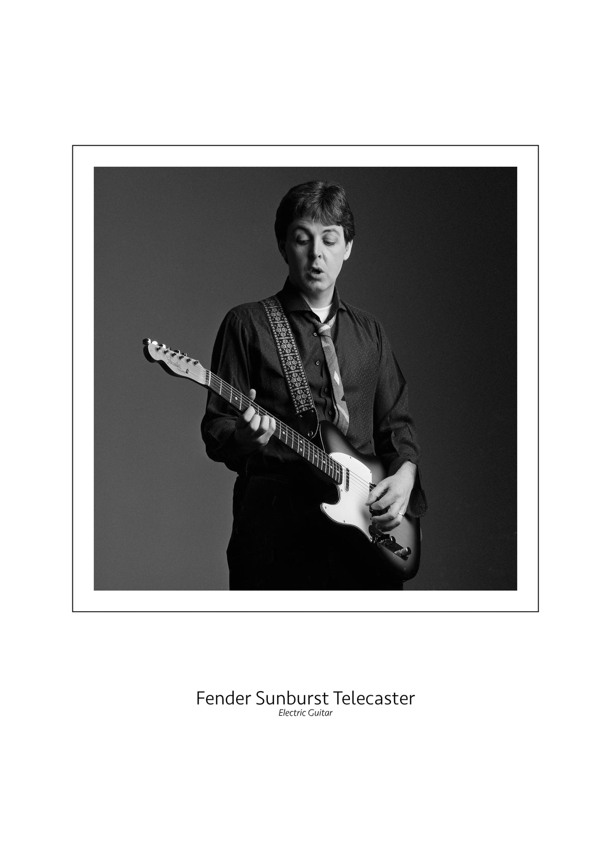 Paul McCartney with his Fender Sunburst Telecaster fine art prints